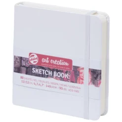 Art Creation Skissebok m/strikk 140g 12x12cm – Hvit