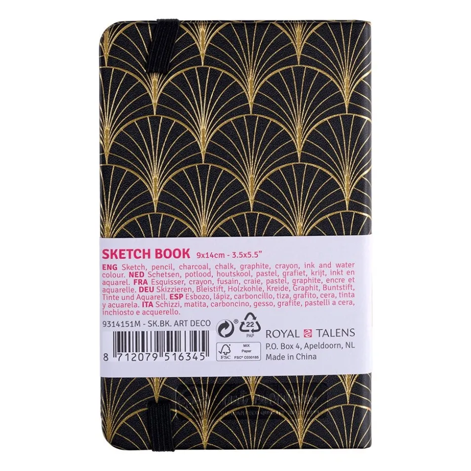 Art Creation Skissebok m/strikk 140g 9x14cm – Art Deco
