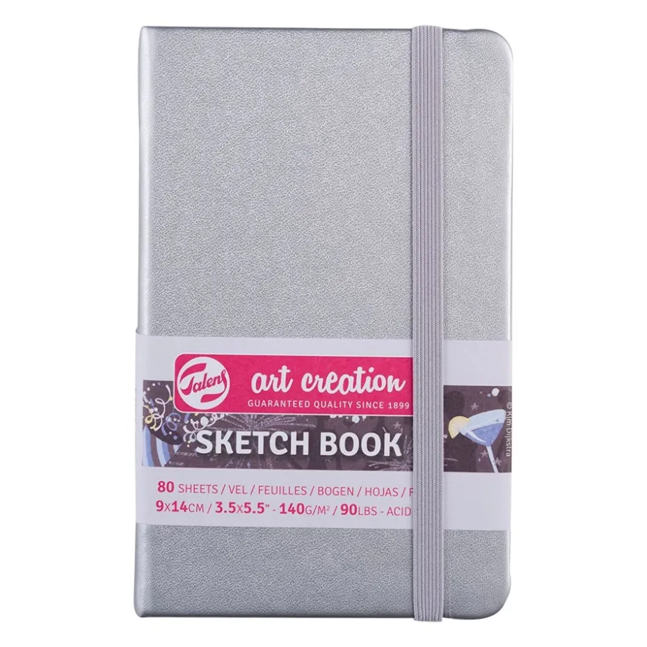 Art Creation Skissebok m/strikk 140g 9x14cm – Sølv