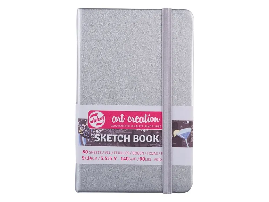 Art Creation Skissebok m/strikk 140g 9x14cm – Sølv