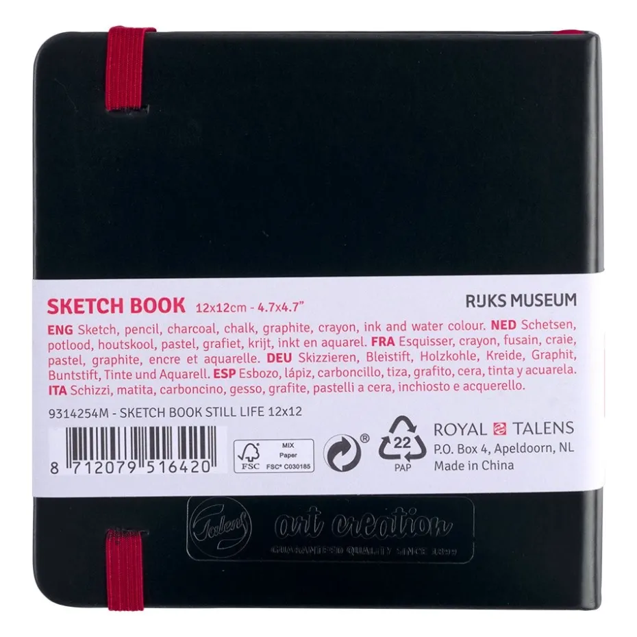 Art Creation Skissebok m/strikk 140g 12x12cm – Still Life