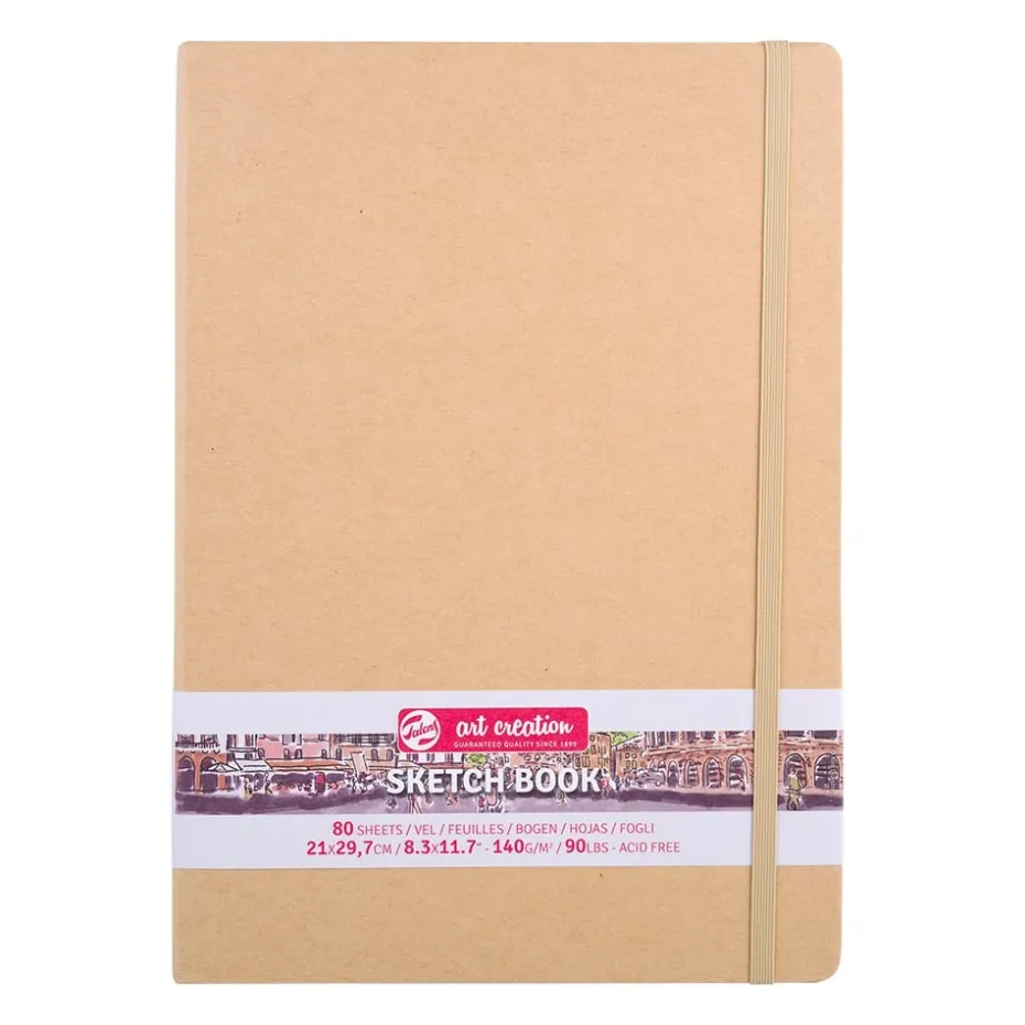 Art Creation Skissebok m/strikk 140g A4 – Kraft