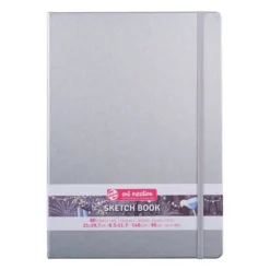 Art Creation Skissebok m/strikk 140g A4 – Sølv