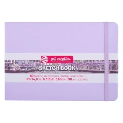 Art Creation Skissebok m/strikk 140g 21×14,8 – Pastel Violet