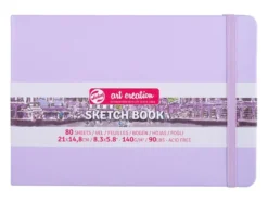 Art Creation Skissebok m/strikk 140g 21×14,8 – Pastel Violet
