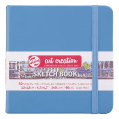 Art Creation Skissebok m/strikk 140g 12x12cm – Lys blå