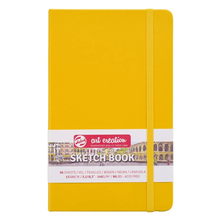 Art Creation Skissebok m/strikk 140g 13x21cm – Gul