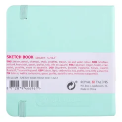 Art Creation Skissebok m/strikk 140g 12x12cm – Fresh Mint