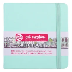 Art Creation Skissebok m/strikk 140g 12x12cm – Fresh Mint