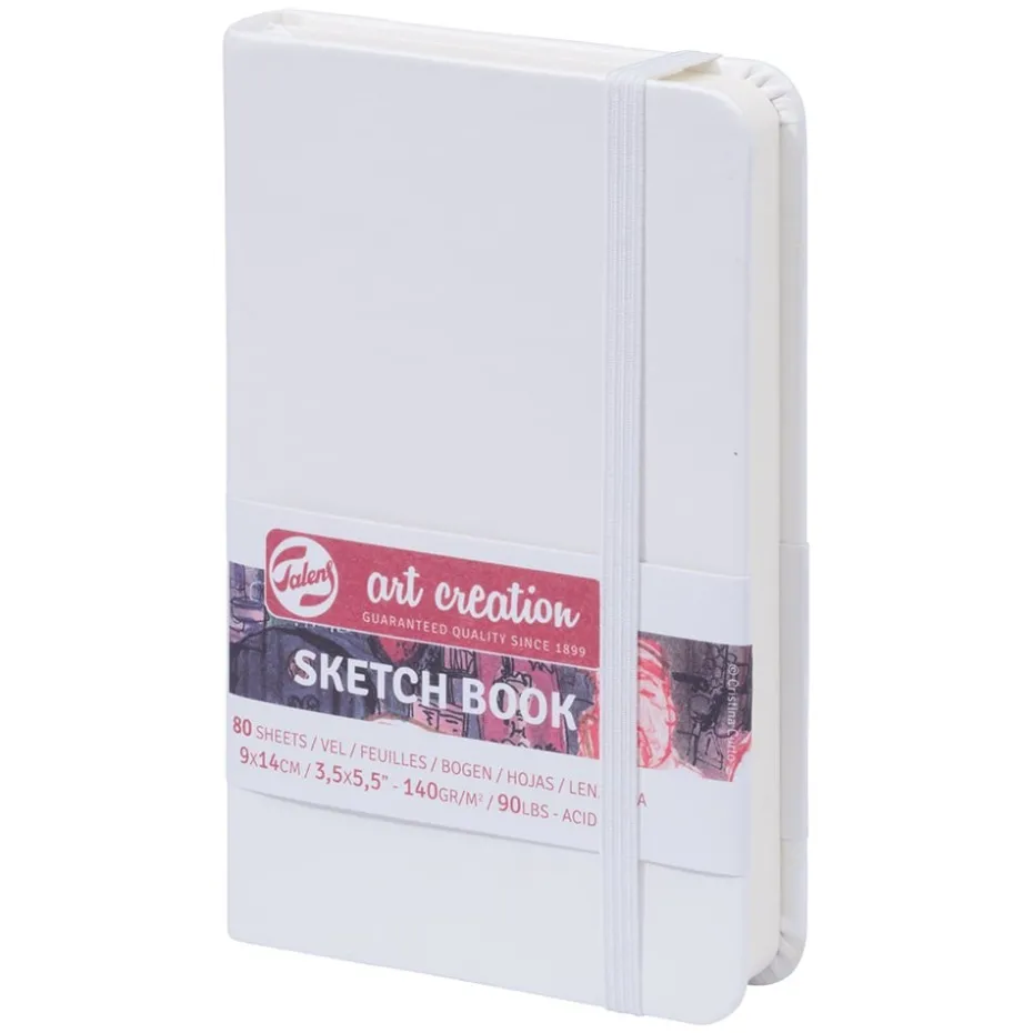 Art Creation Skissebok m/strikk 140g 9x14cm – Hvit
