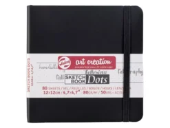 Art Creation Skissebok m/strikk 80g 12x12cm – Sort Prikker