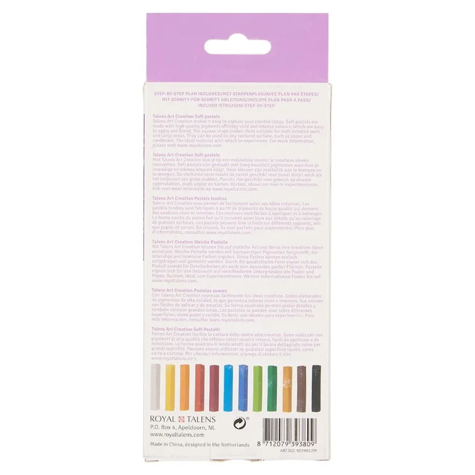 Art Creation Soft Pastels – Sett med 12 farger