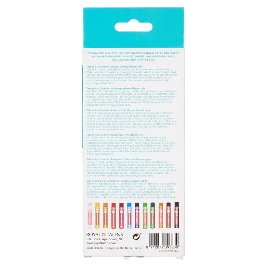 Art Creation Water-Soluble Oil Pastels – Sett med 12 farger