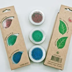 Bio Glitter Sett 3x8g – Rød, Grønn, Blå