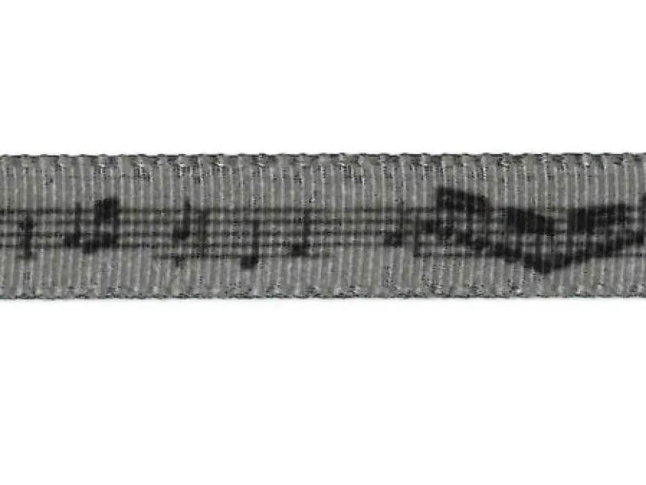 Bånd 9,5mm – Sorte noter på grå