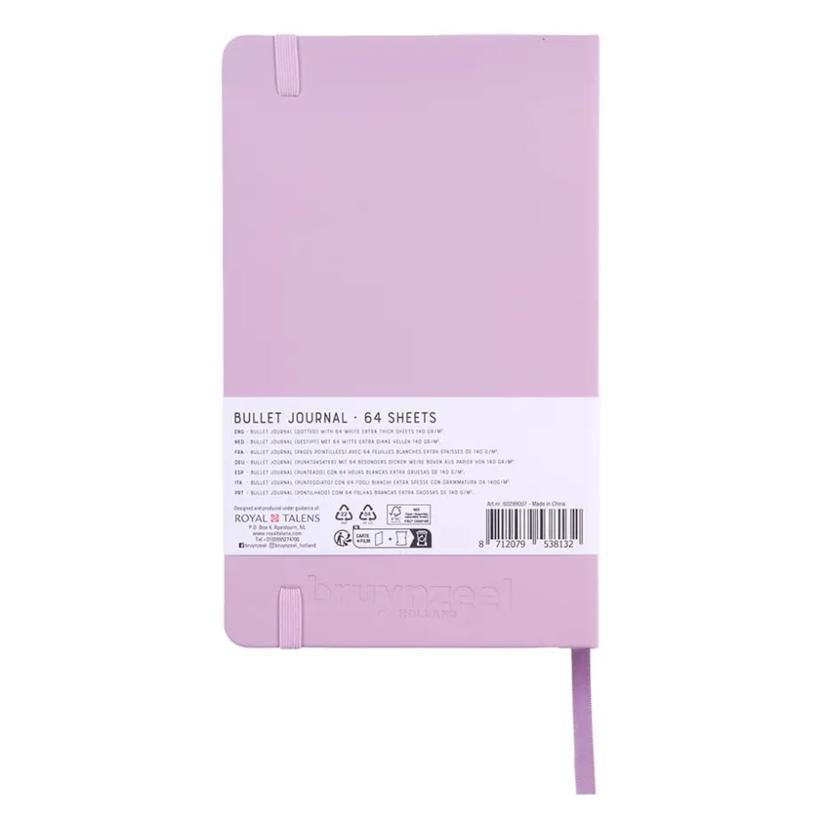 Bruynzeel Bullet Journal 13x21cm – 64ark -140g/m – Lilla