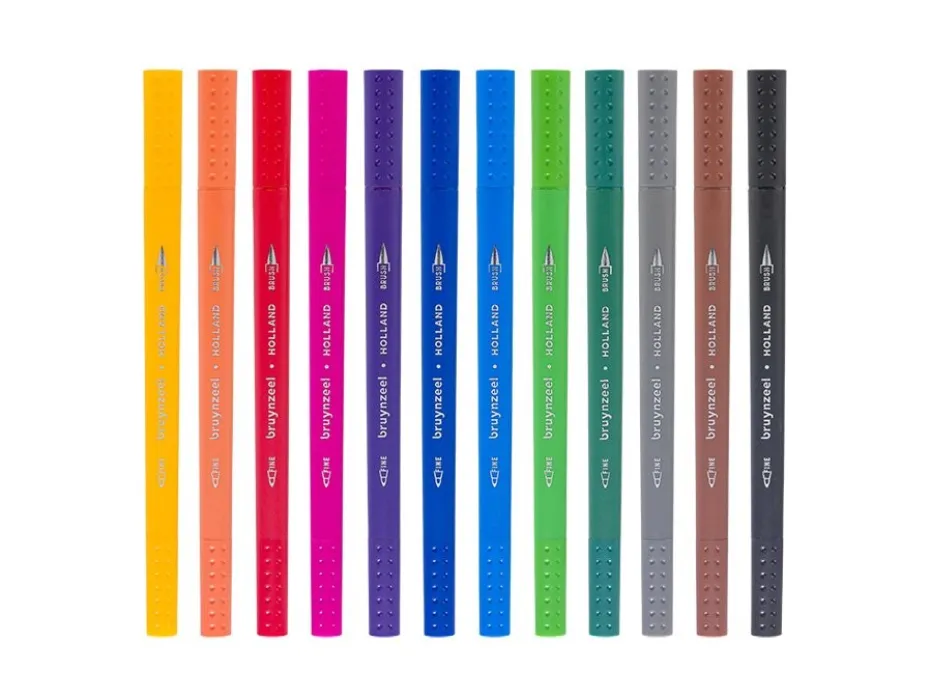 Bruynzeel Expression Fineliner Brushpen – Sett 12stk