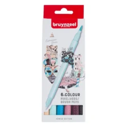 Bruynzeel Expression Fineliner Brushpen – Venice 6stk