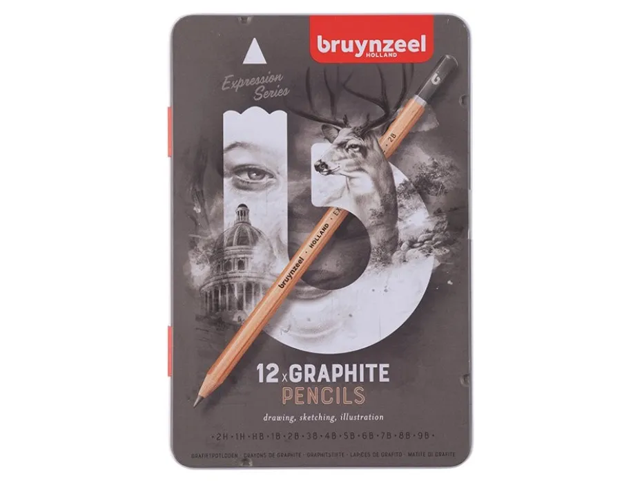 Bruynzeel Expression Gråblyanter – Sett 12stk