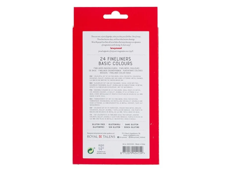 Bruynzeel Fineliners – Basic Colours 24stk