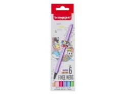 Bruynzeel Fineliners – Pastel Colours 6stk