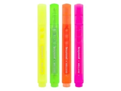 Bruynzeel Highlighter – 4 stk Neon (gul,rosa,grønn,orange)