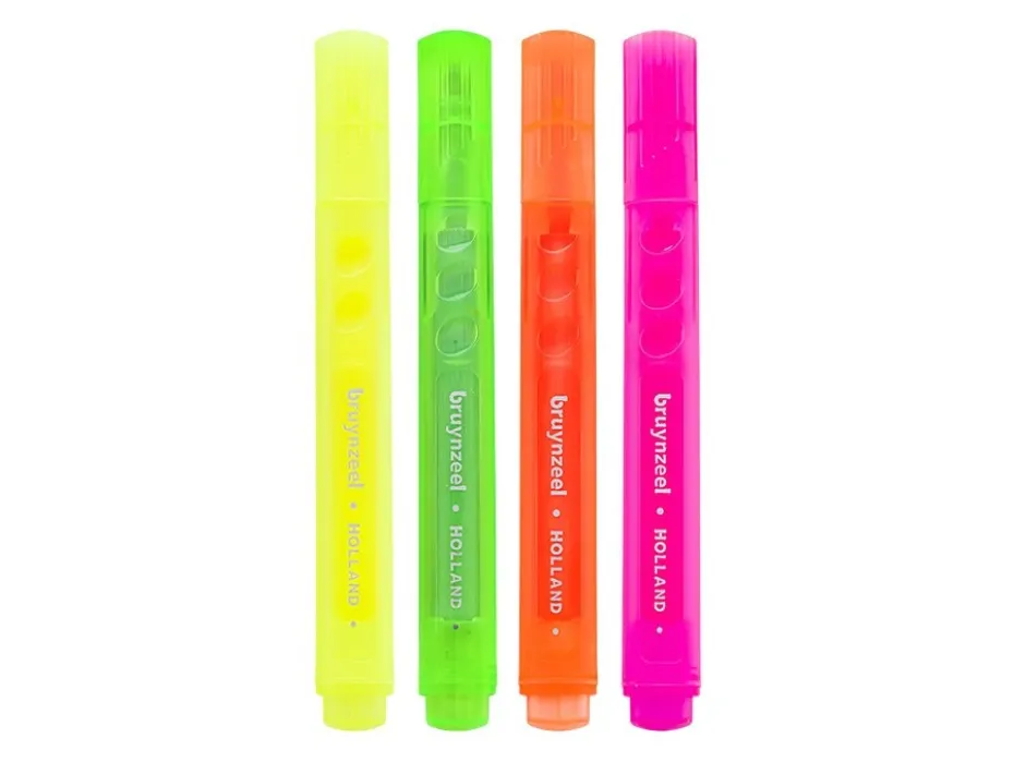 Bruynzeel Highlighter – 4 stk Neon (gul,rosa,grønn,orange)