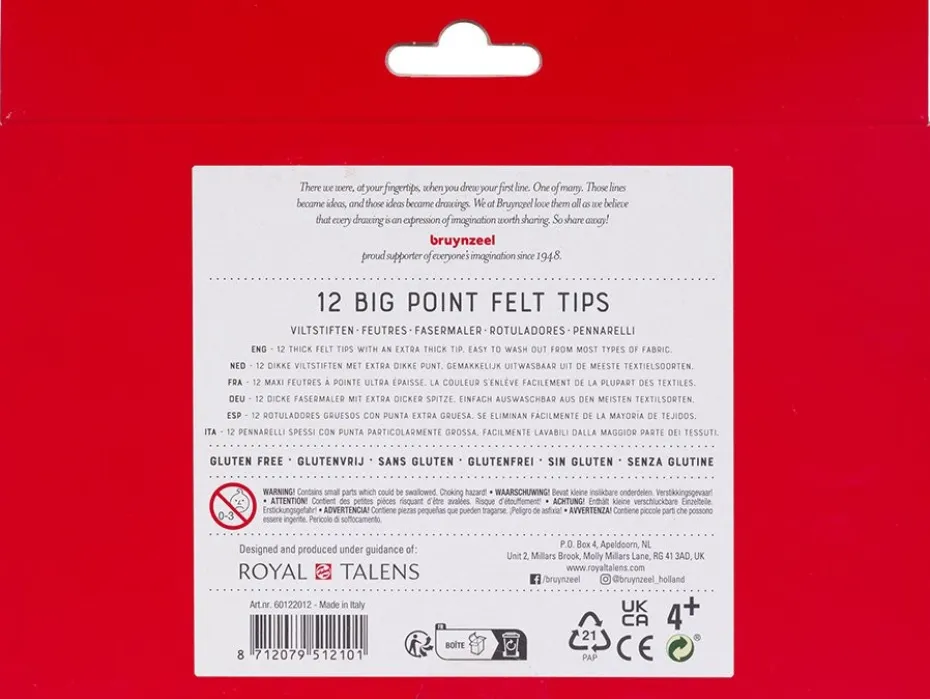 Bruynzeel KIDS – Big Points-tusjer Sett – 12stk