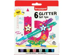 Bruynzeel KIDS – Glitter Felt tips-tusjer Sett – 6stk
