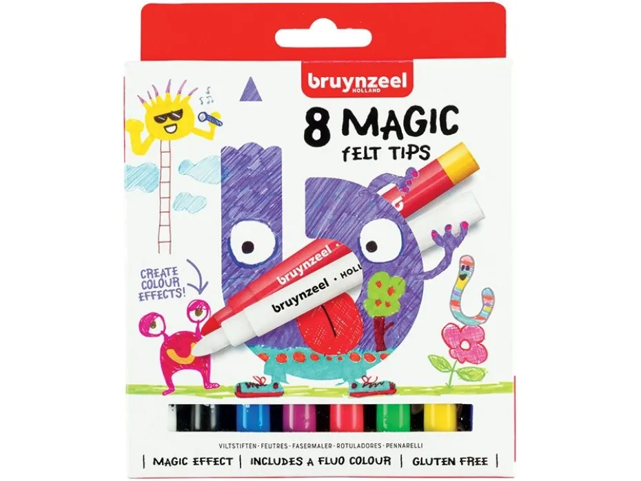 Bruynzeel KIDS – Magic Felt Tips-tusjer Sett – 8stk