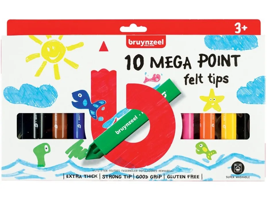 Bruynzeel KIDS Mega Points-tusjer Sett – 10stk