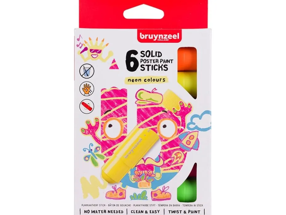 Bruynzeel KIDS Poster Paint Stick 6stk – Neon