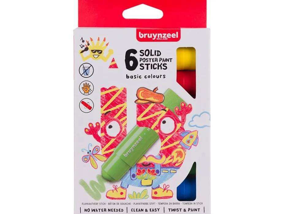 Bruynzeel KIDS Poster Paint Stick 6stk – Basic