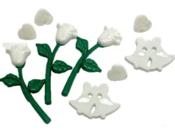 Buttons – Roser-Hjerter-Klokker