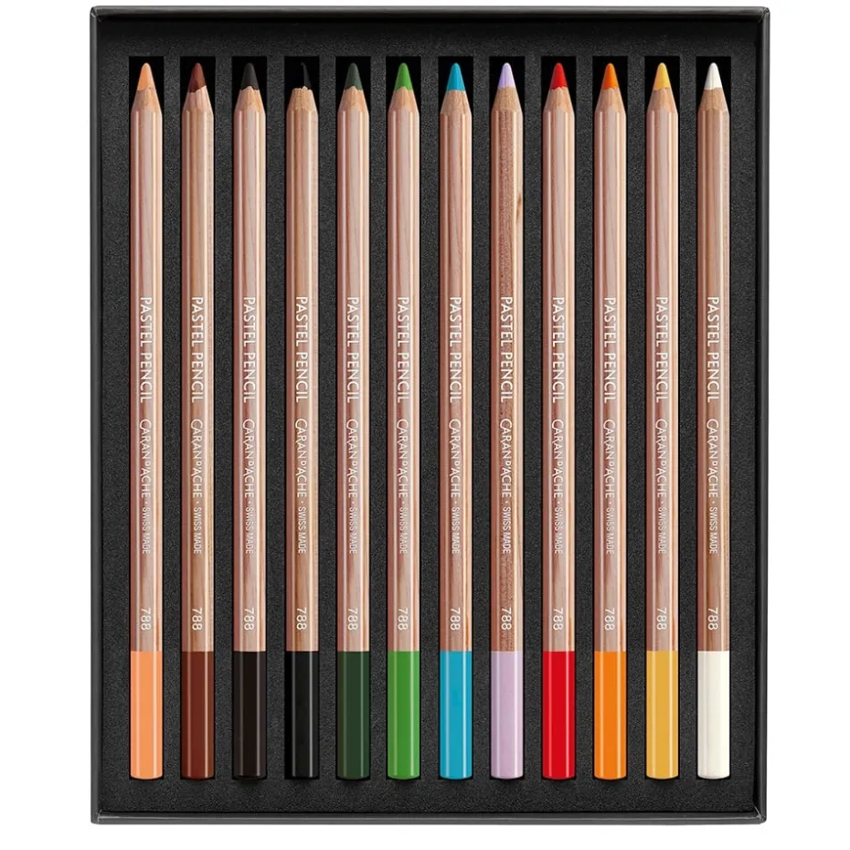 Caran d’Ache Pastellblyant – Sett 12 farger