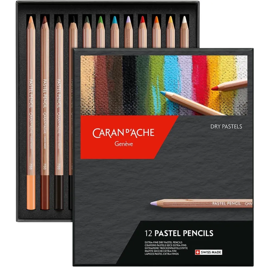 Caran d’Ache Pastellblyant – Sett 12 farger