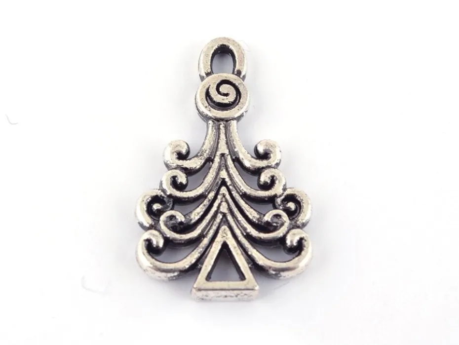 Charms/metallpynt – 10 stk – Juletre