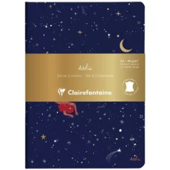 Clairefontaine Adolie – Notatbok 2pk Sydd A5 – Linjert