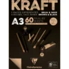 Clairefontaine Kraft Tegneblokk brun/svart – 90g 60ark – A3