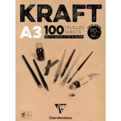 Clairefontaine Kraft Tegneblokk – 90g 100ark – A3