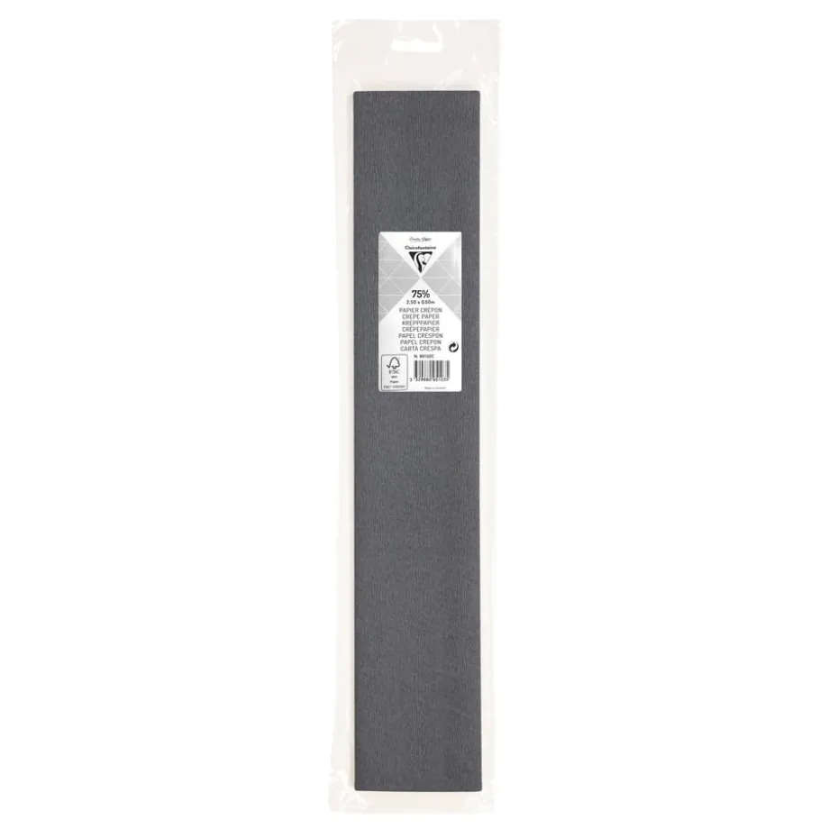 Clairefontaine Kreppapir 75% 50x250cm 75g – 32 Grå