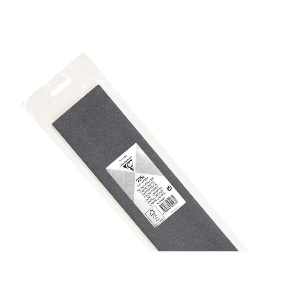 Clairefontaine Kreppapir 75% 50x250cm 75g – 32 Grå