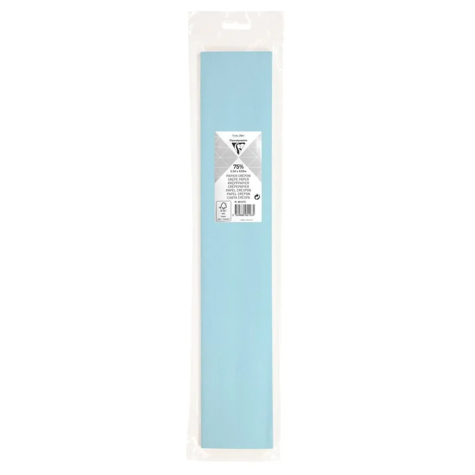 Clairefontaine Kreppapir 75% 50x250cm 75g – 27 Himmelblå