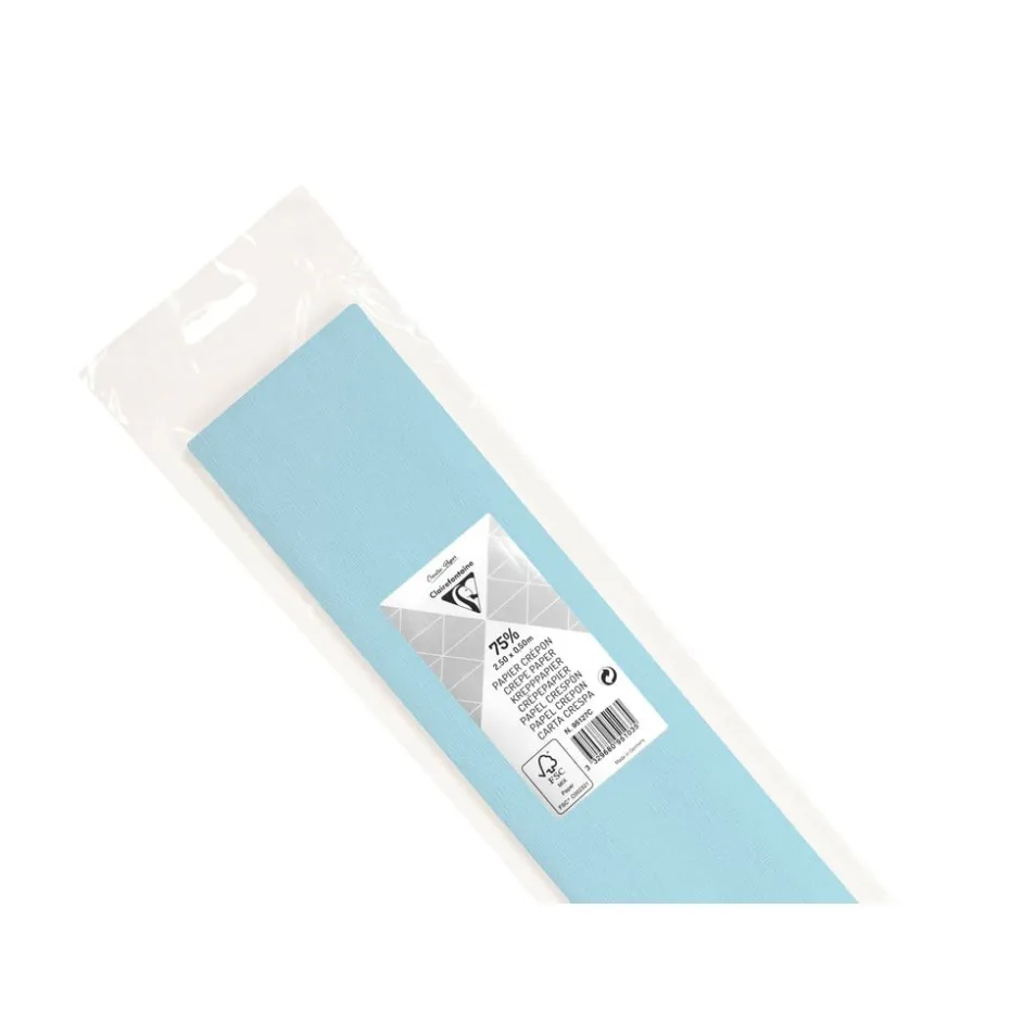 Clairefontaine Kreppapir 75% 50x250cm 75g – 27 Himmelblå