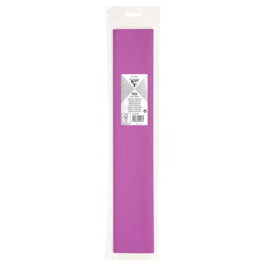 Clairefontaine Kreppapir 75% 50x250cm 75g – 10 Lys lilla