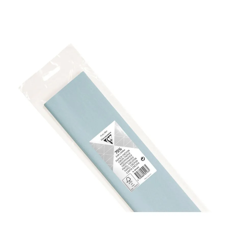 Clairefontaine Kreppapir 75% 50x250cm 75g – 34 Lys blå