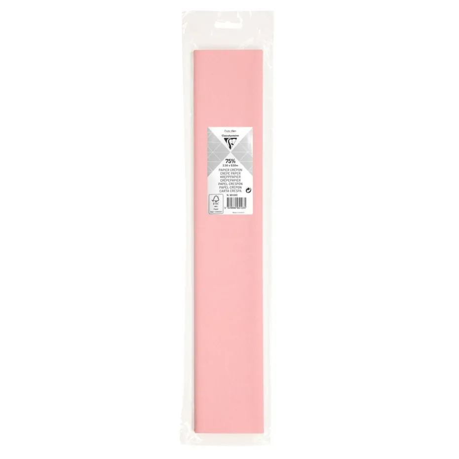 Clairefontaine Kreppapir 75% 50x250cm 75g – 33 Lys rosa