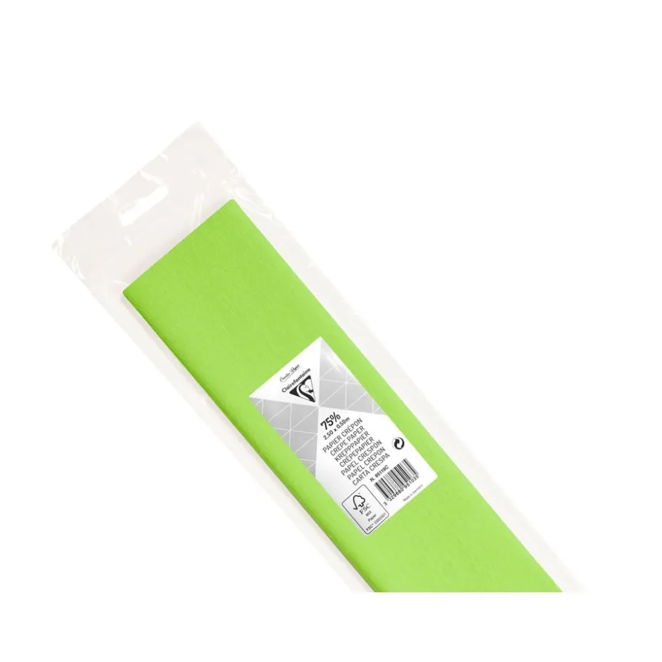 Clairefontaine Kreppapir 75% 50x250cm 75g – 19 Eplegrønn
