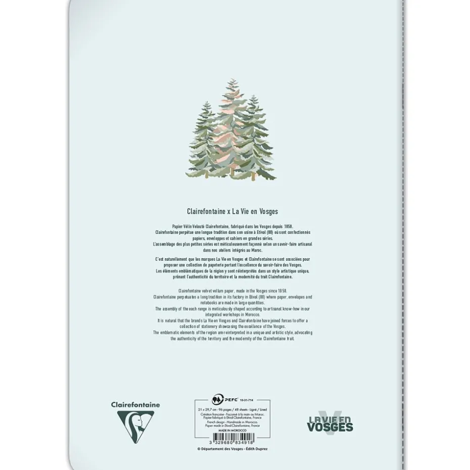 Clairefontaine La Vie en Vosges – Notatbok Sydd A4 Linjert
