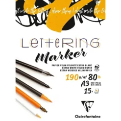 Clairefontaine Lettering Marker Tusjblokk 190g 20ark – A3